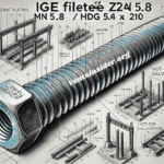 ige filetée zn 5.8 hdg 5.8 m24 x 210