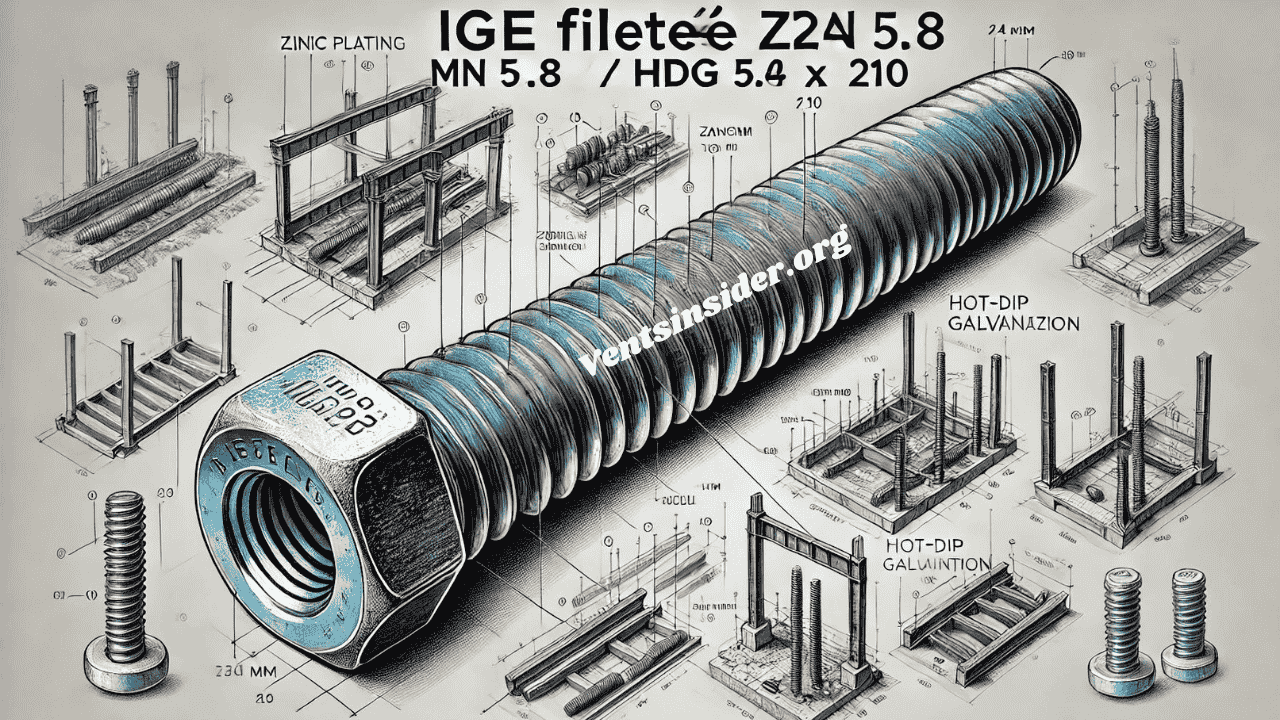 ige filetée zn 5.8 hdg 5.8 m24 x 210