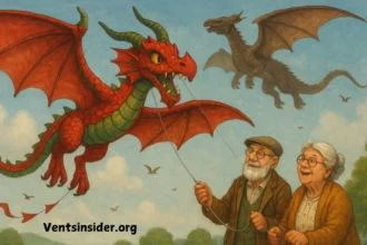 maria and walter corestti and their big dragon kite